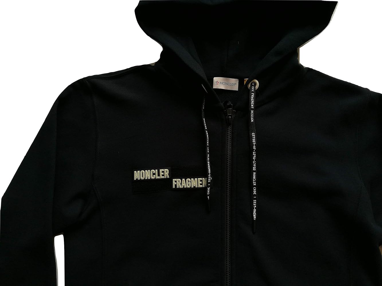 専用MONCLER FRAGMENT LOGO ZIP-UP BLACK Moncler Men's Genius x Fragment Zip Up Hoody in Black Moncler